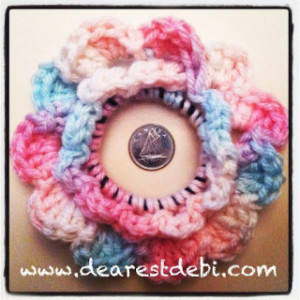 Crochet Hair Elastic Flower - Dearest Debi Patterns