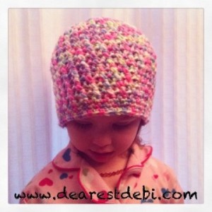 Crochet Cross Stitch Toddler Beanie - Dearest Debi Patterns