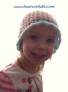 3D Crochet Flower Beanie - Toddler - Dearest Debi Patterns