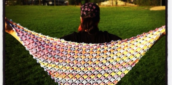 Crochet Flower Lattice Shawl