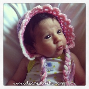 Crochet 3D Easy Bonnet - Dearest Debi Patterns