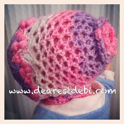Crochet 3D Flower Bonnet Newborn - Dearest Debi Patterns