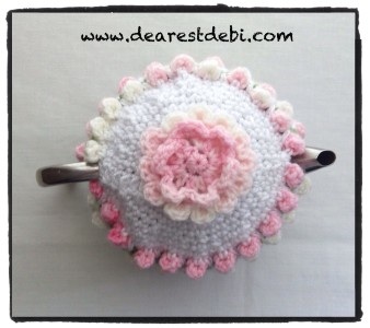 Crochet Rose Bud Tea Cozy - Dearest Debi Patterns