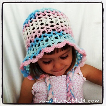 Crochet 3D Easy Bonnet - Toddler - Dearest Debi Patterns