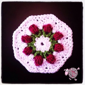 Crochet Flower Bud Granny Octagon - Dearest Debi Patterns
