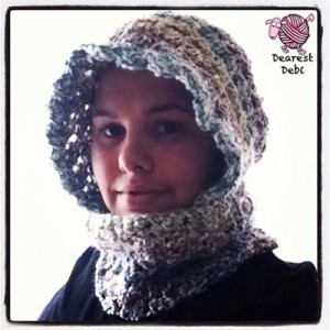Crochet Hooded Cowl with Buttons - Dearest Debi Patterns