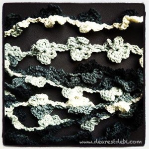 Crochet Dancing Flowers Infinity Scarf - Dearest Debi Patterns