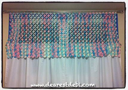 Crochet Flower Lattice Curtain Valance