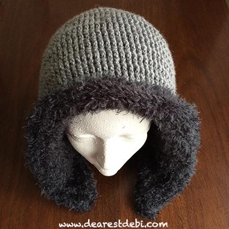 Faux Fur Ribbed Crochet Hood - Dearest Debi Patterns