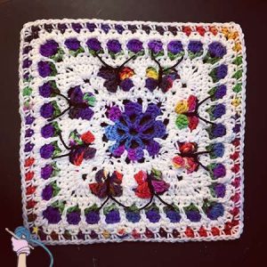 Blooming Garden Afghan Block - Dearest Debi Patterns