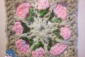 Crochet Rosie Posy Flower Square - Dearest Debi Patterns