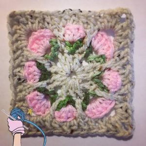 Crochet Rosie Posy Flower Square - Dearest Debi Patterns