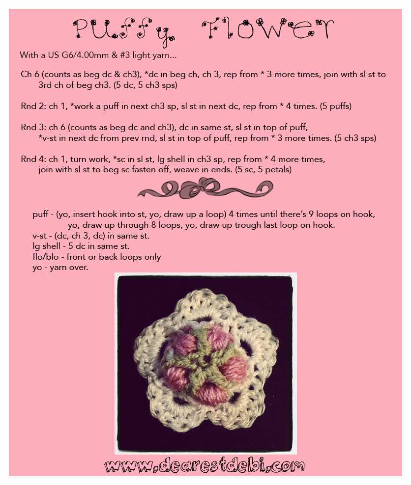 Crochet Happy New Year Flower - Dearest Debi Patterns