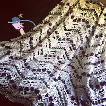 Crochet Butterfly Flower Garden Afghan - Dearest Debi Patterns