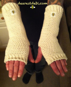 Crochet Cotton Arm Warmers - Dearest Debi Patterns