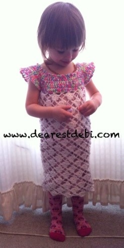 Crochet Toddler Flower Dress - Dearest Debi Patterns
